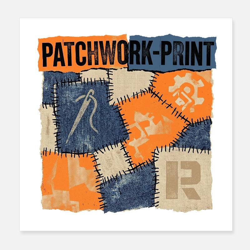Patchwork Recycling Poster 20x20 cm