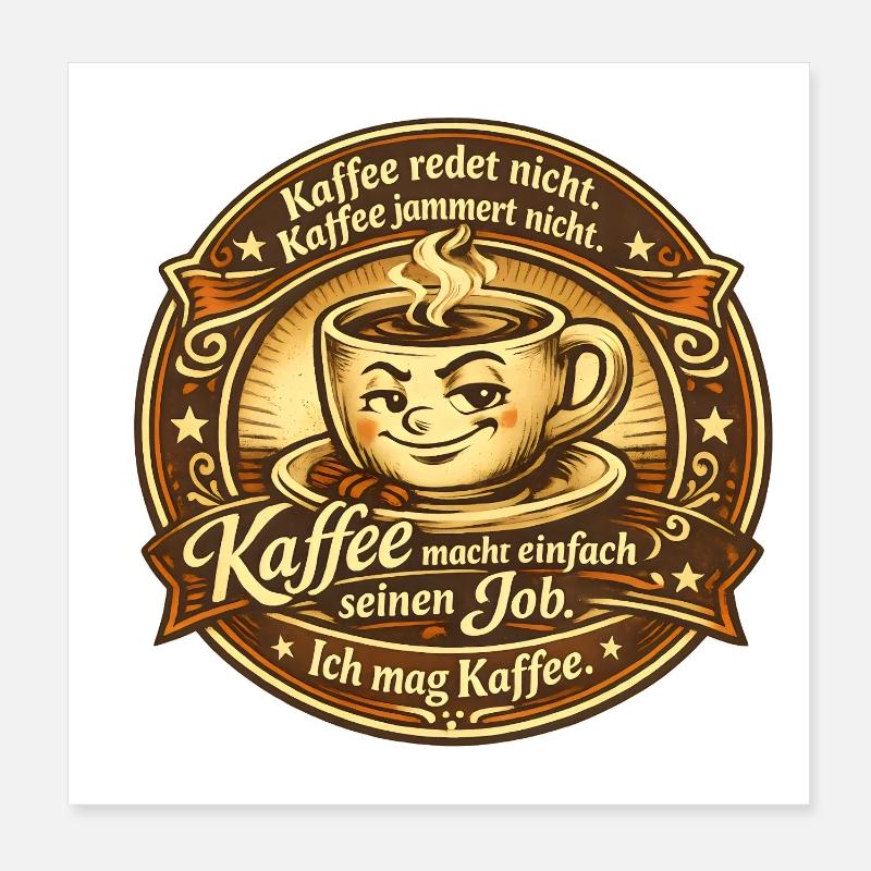 Kaffee Redet Nicht Kaffee Jammert Nicht  Poster 20x20 cm