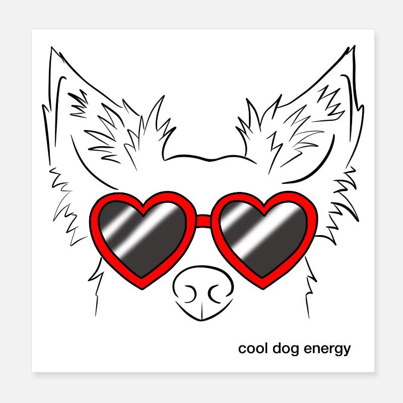 cool dog energy Poster 20x20 cm