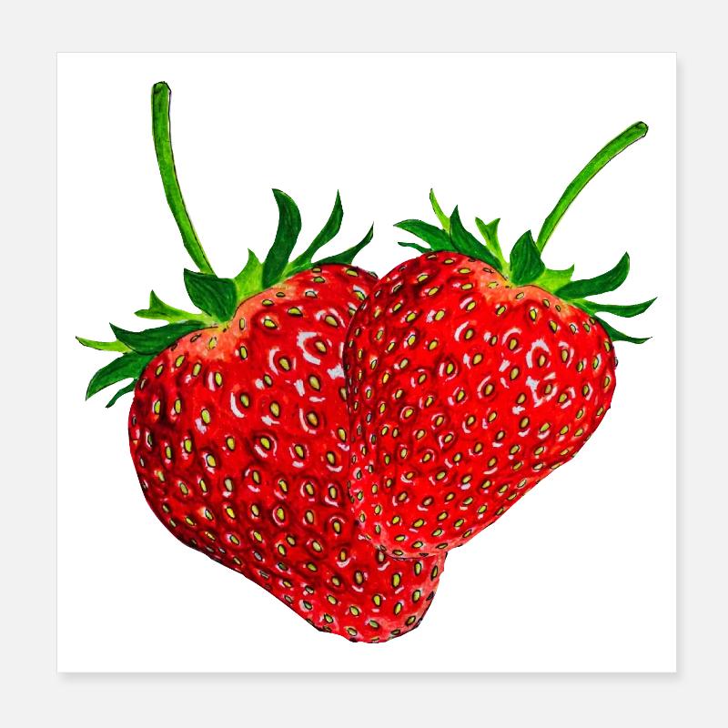 Fraises Poster 20 x 20 cm