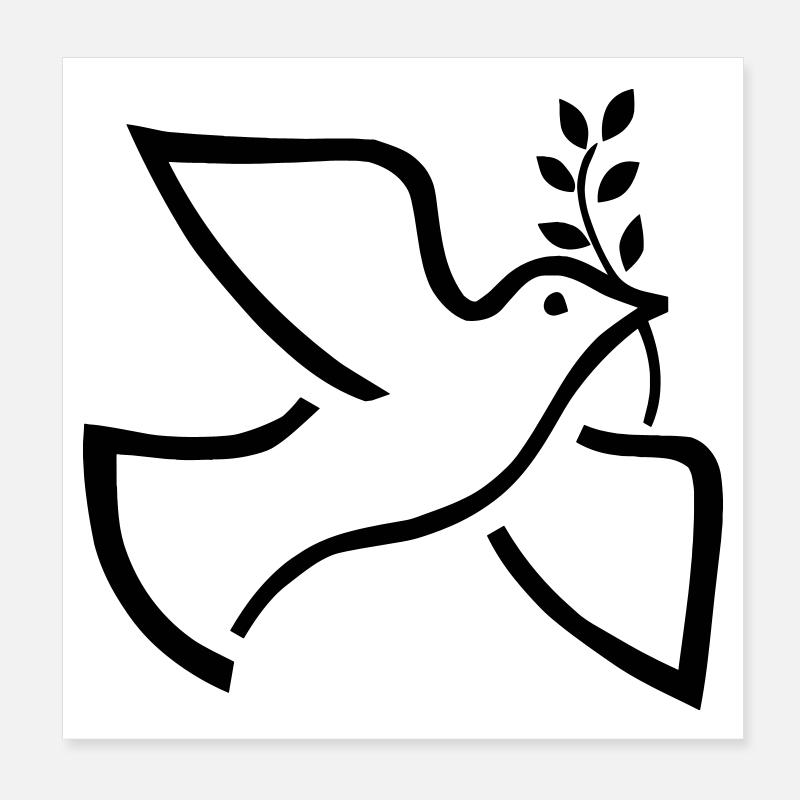 Peace Dove – Symbol für Frieden & Hoffnung Poster 20x20 cm