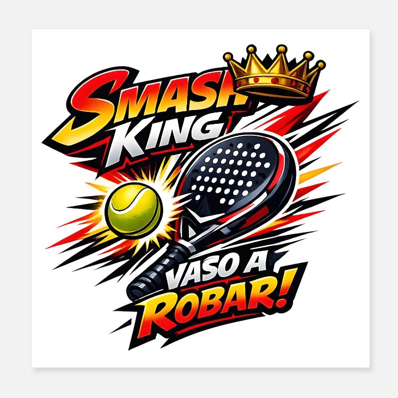Königlicher Smash Tennis Poster 20x20 cm