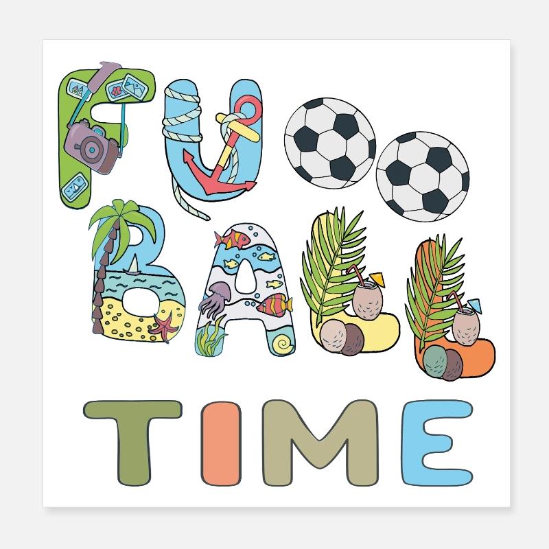 Fußball Time Poster 20x20 cm