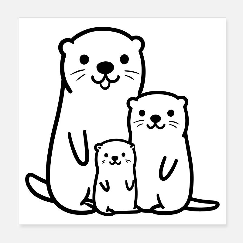 Otter Poster 20x20 cm