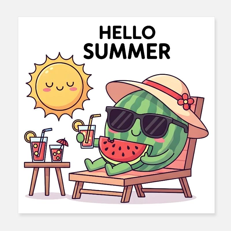 Hello Summer  Poster 20x20 cm