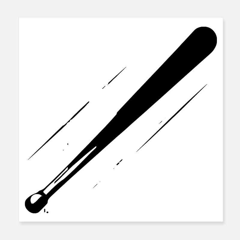 Croquis de batte de baseball Poster 20 x 20 cm