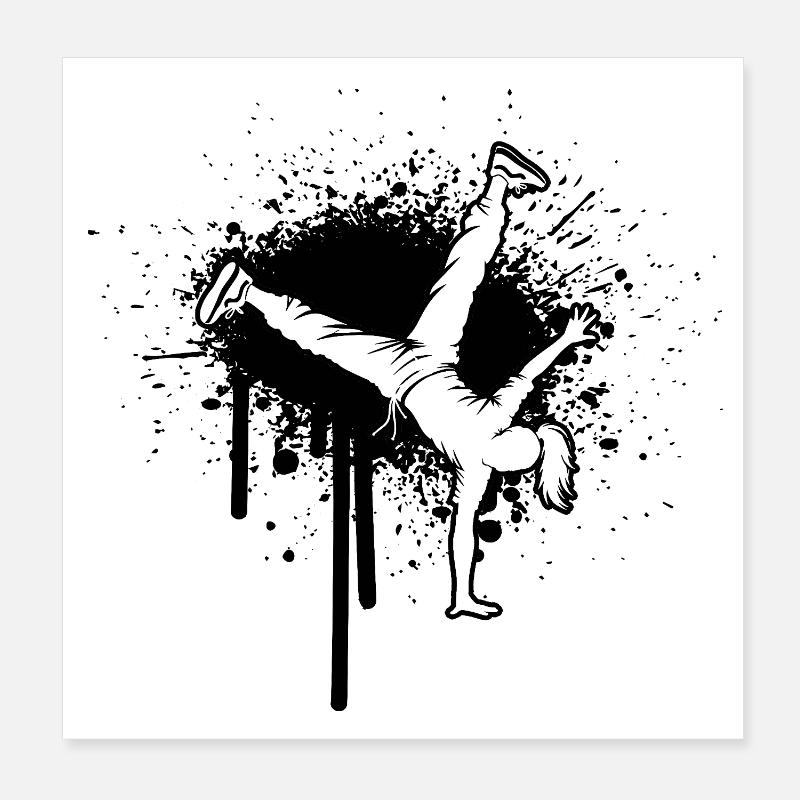 Idée cadeau pour un breakdancer avec breakdance Poster 20 x 20 cm