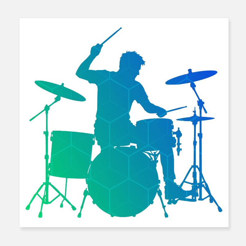 Gift idea for the musician with drum games Poster 8" x 8" (20x20 cm)