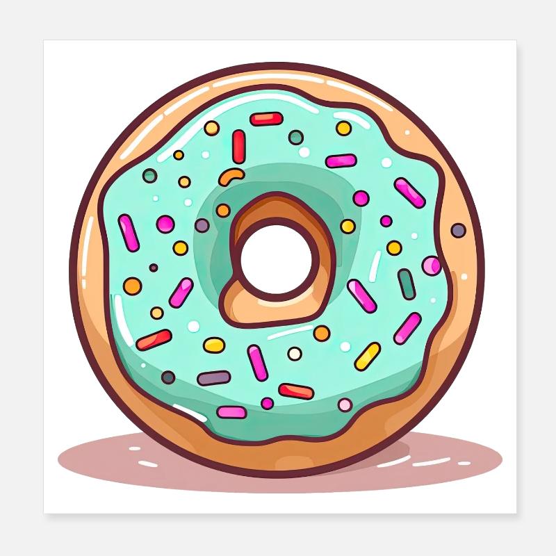 Éclatée bleu menthe donut Poster 20 x 20 cm