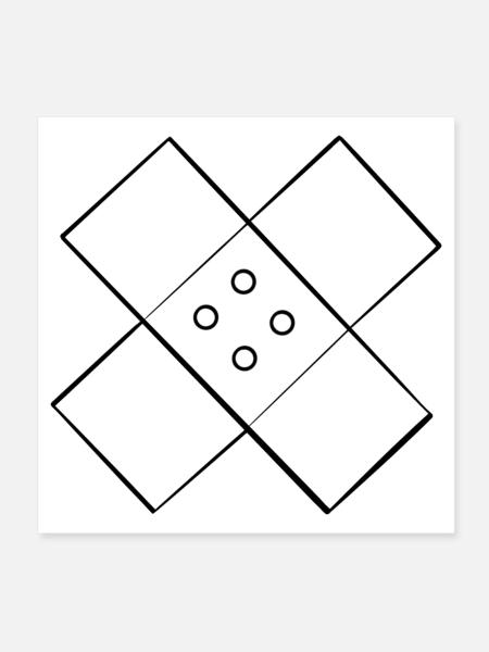 Pflaster_schwarz_1 - Poster 20x20 cm - Weiß