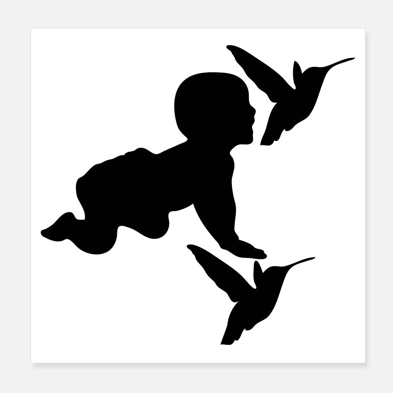 Baby Birds Poster 8" x 8" (20x20 cm)