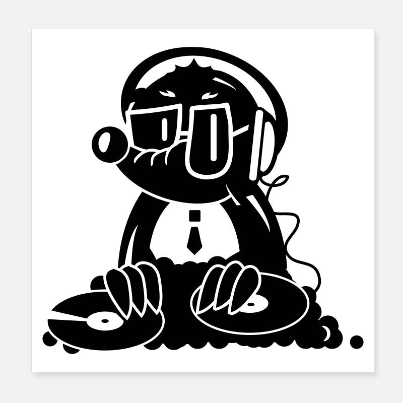 Ein Maulwurf als DJ Poster 20x20 cm
