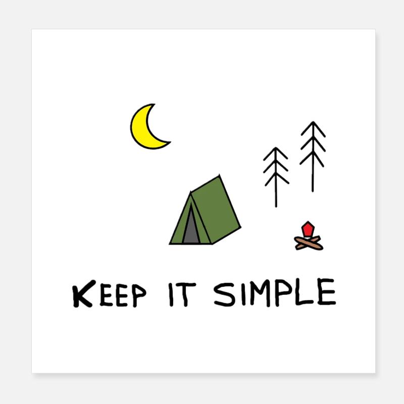 Simple Zelt bunt Poster 20x20 cm