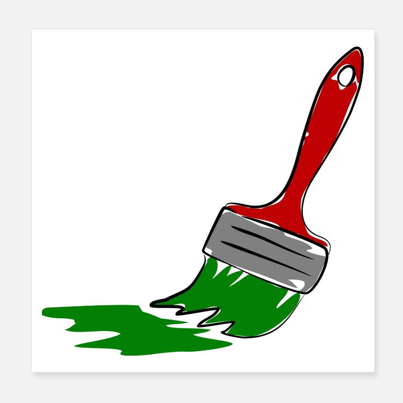 Creative Painter Brush Illustration Poster 8" x 8" (20x20 cm)
