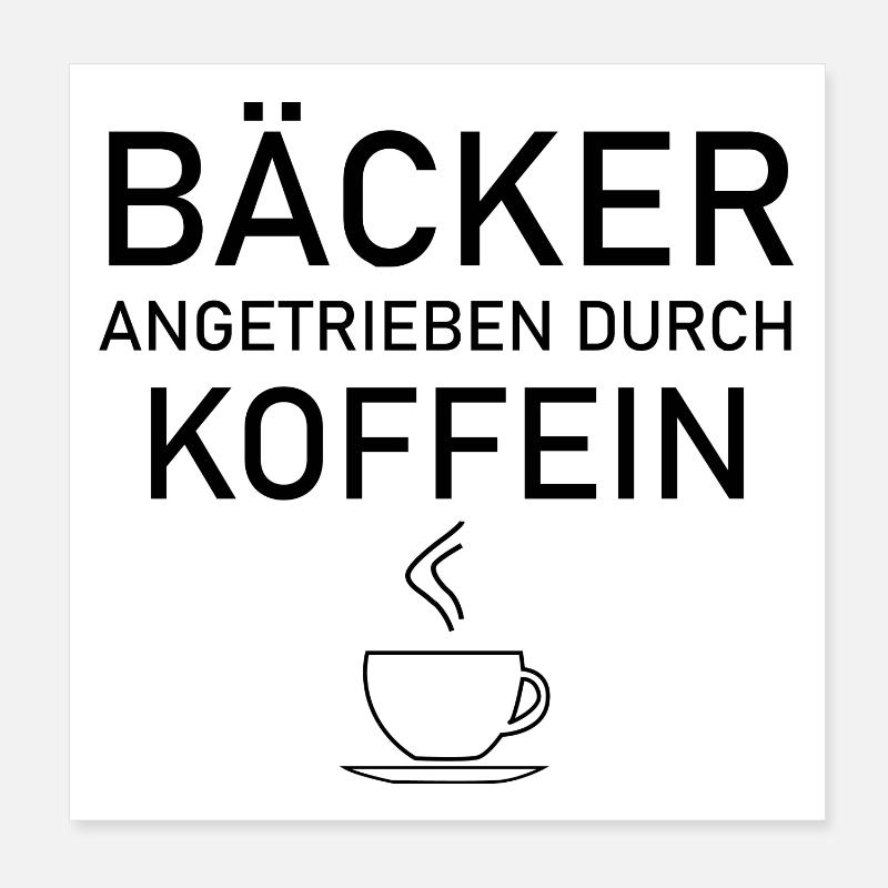 Bäcker - Poster 20x20 cm - Weiß