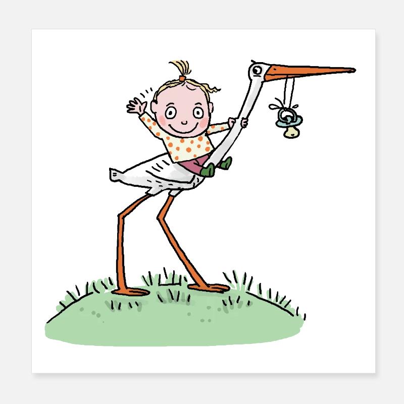 Ein süßes Mädchen ist geboren! So ein Glück! Poster 20x20 cm