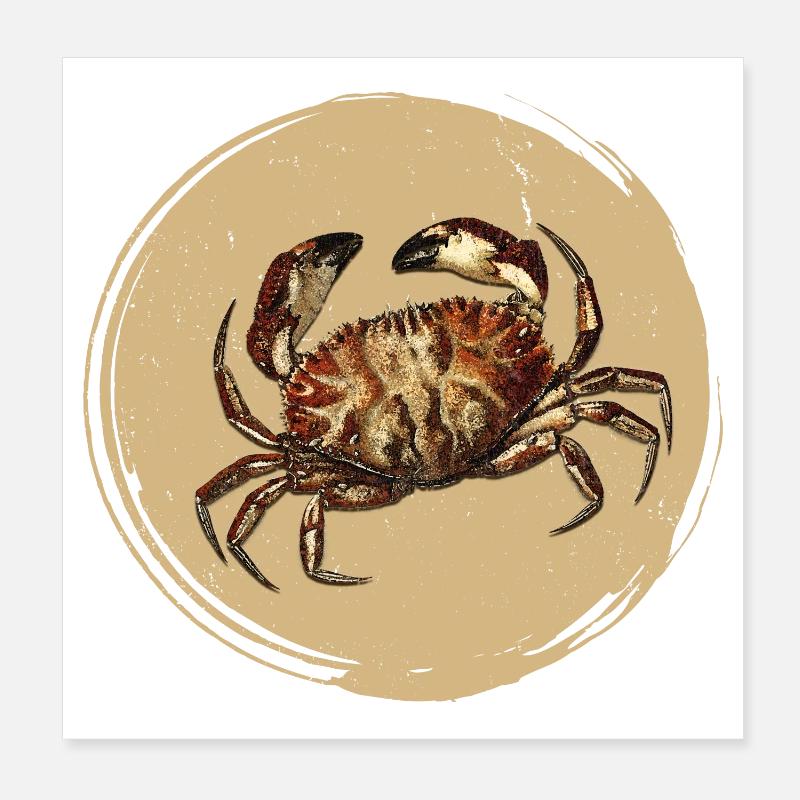 Crab Poster 8" x 8" (20x20 cm)