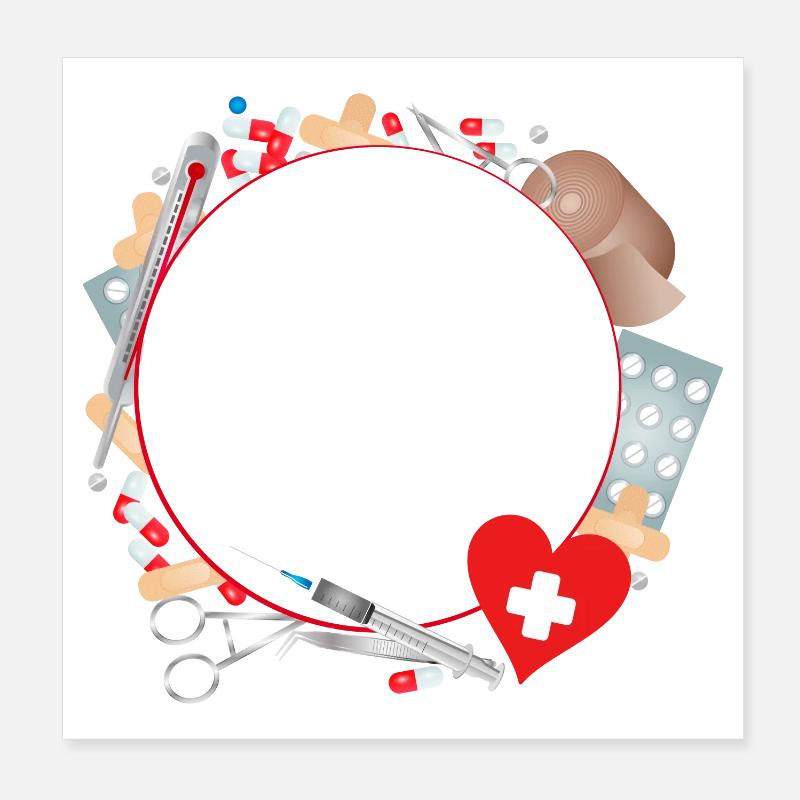 First aid kit or first aid kit as a frame Poster 8" x 8" (20x20 cm)