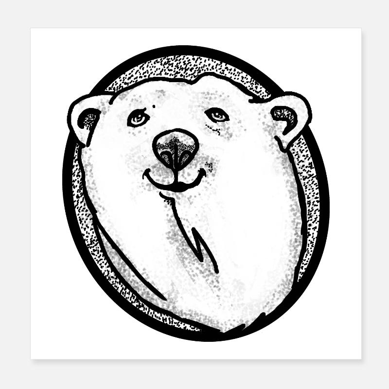 Schmunzelnder Eisbär Poster 20x20 cm