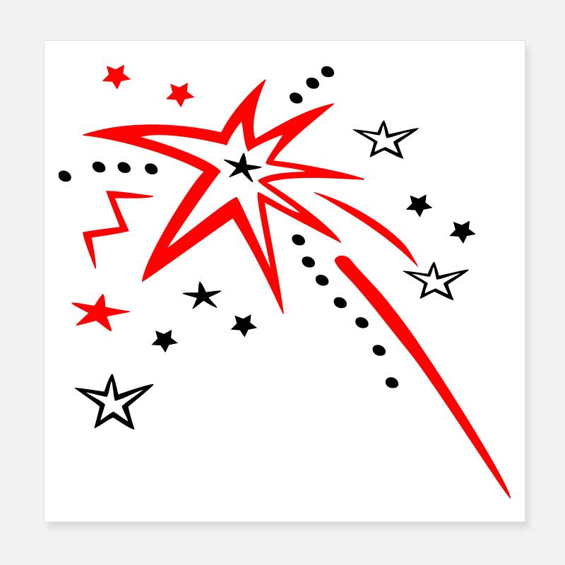 Stars, fireworks, shooting star Poster 8" x 8" (20x20 cm)
