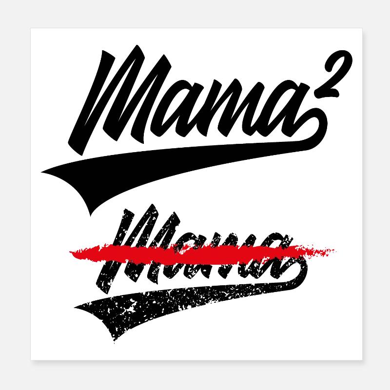 MAMAN À LA PUISSANCE de 2 ENFANTS Poster 20 x 20 cm
