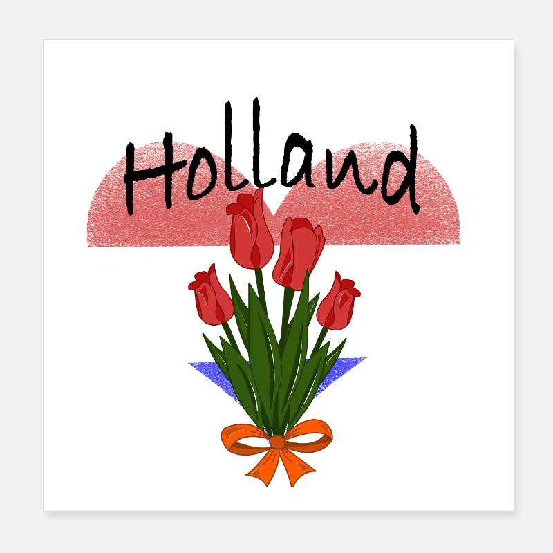 Cœur de tulipe de Hollande Poster 20 x 20 cm