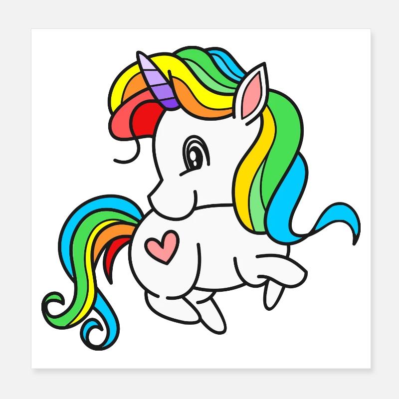 Unicorn Unicorns Poster 8" x 8" (20x20 cm)