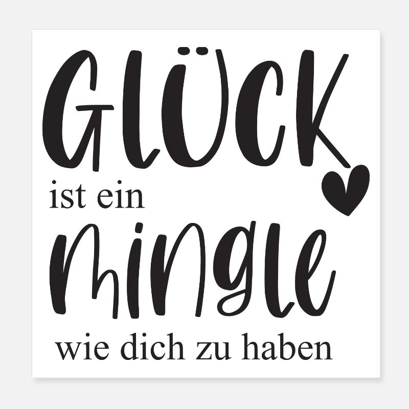 Mingle Single Freundschaft Plus Date Geschenk - Poster 20x20 cm - Weiß