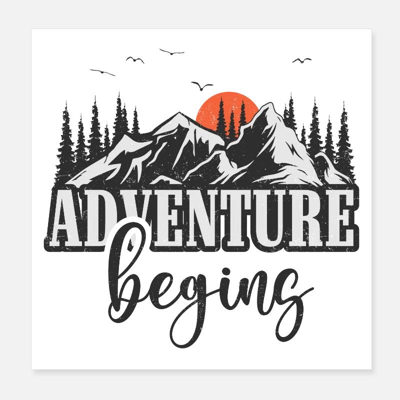 Das Abenteuer beginnt Poster 20x20 cm