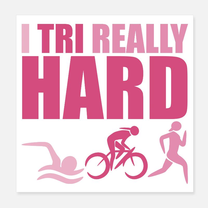 Triathlon Wettbewerb Poster 20x20 cm