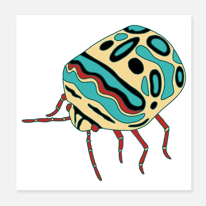 Multicolored insect Poster 8" x 8" (20x20 cm)