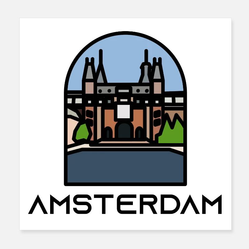Amsterdam - Poster 8" x 8" (20x20 cm) - white