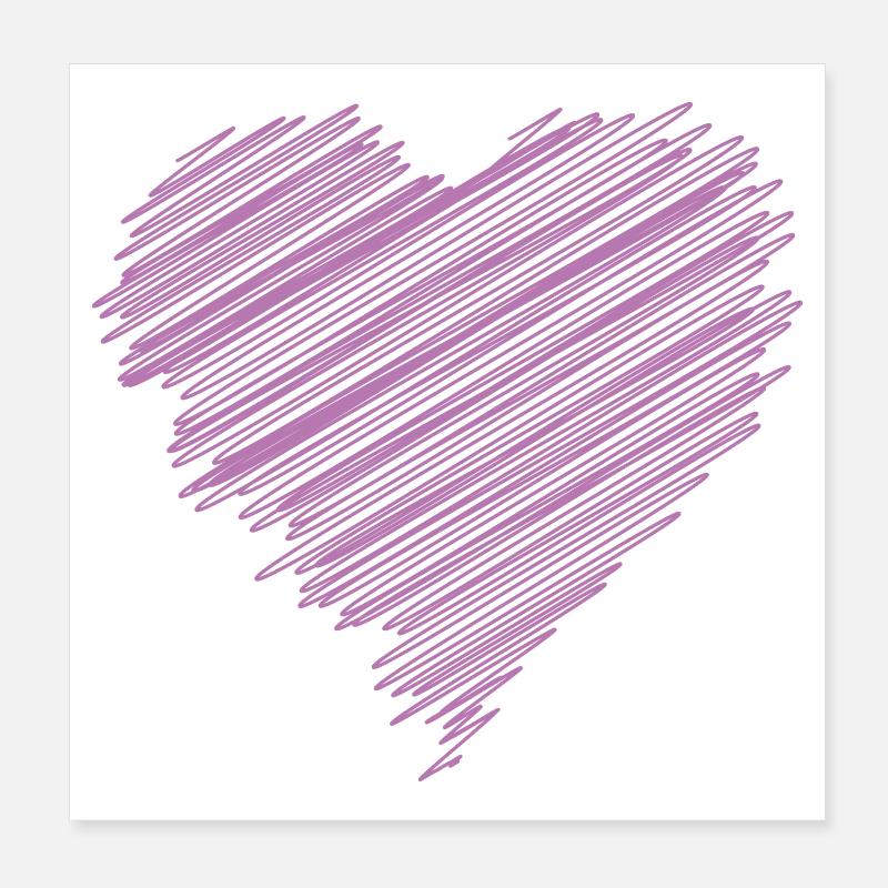 pinkScribbleHeart Poster 8" x 8" (20x20 cm)