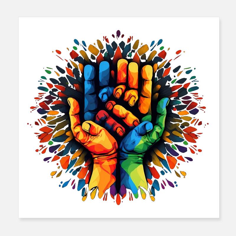 Partager c’est prendre soin - Communauté - Coup de main Poster 20 x 20 cm