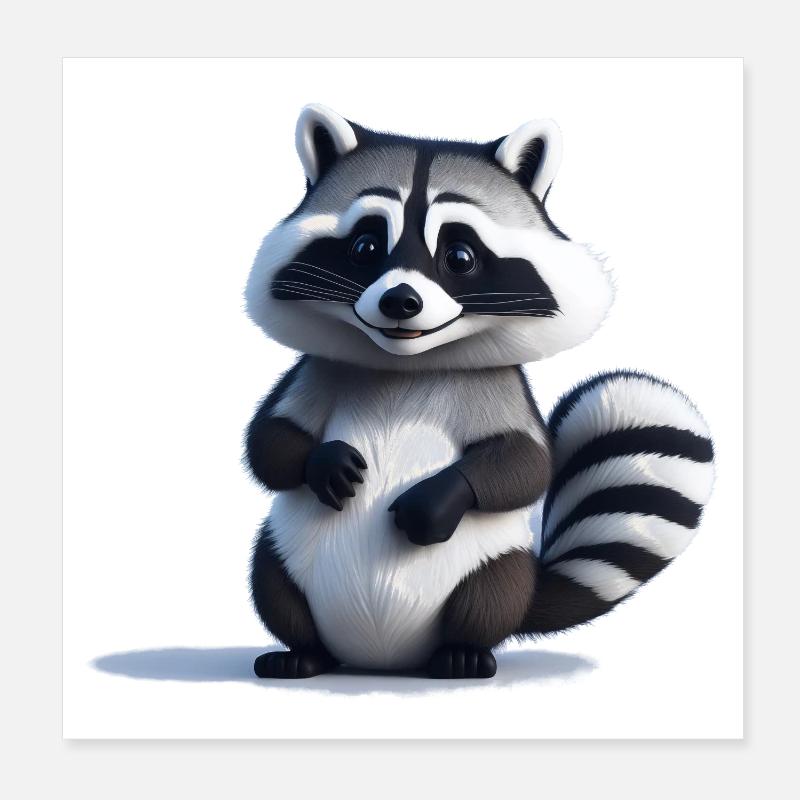 Raton laveur Poster 20 x 20 cm