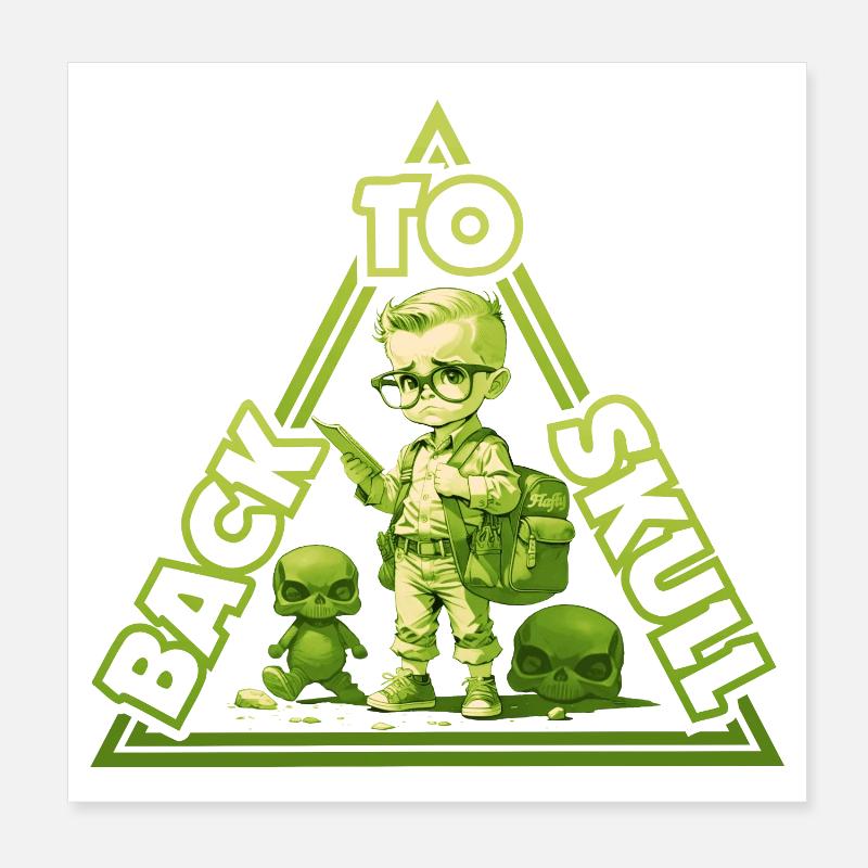 Retour à l'école - vert Poster 20 x 20 cm