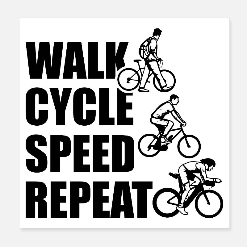 Walk Cycle Speed Repeat Poster 20x20 cm