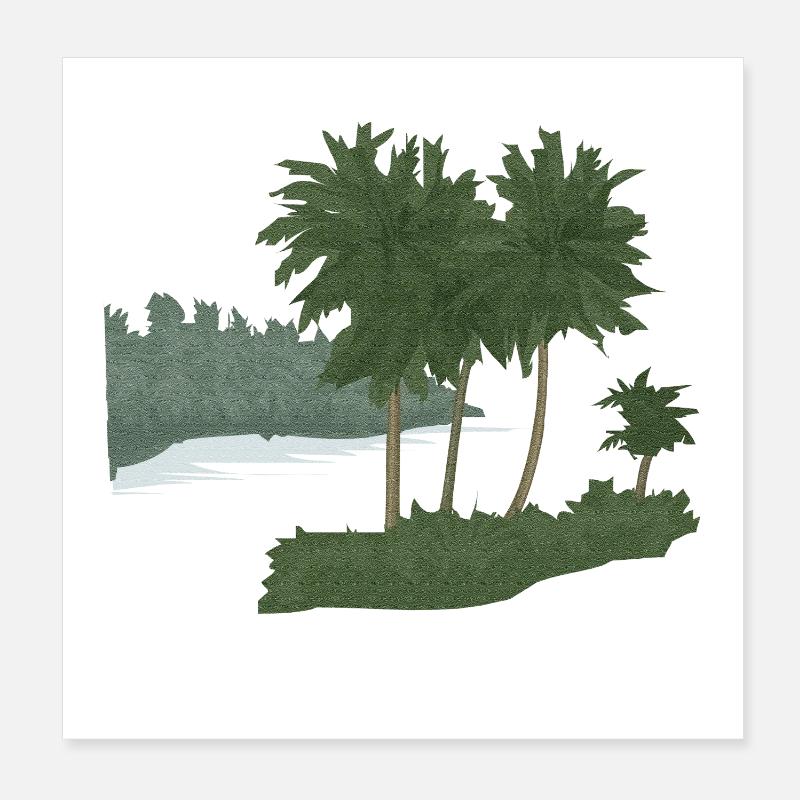 Palm Island with Structure Effect (mod.) Poster 8" x 8" (20x20 cm)