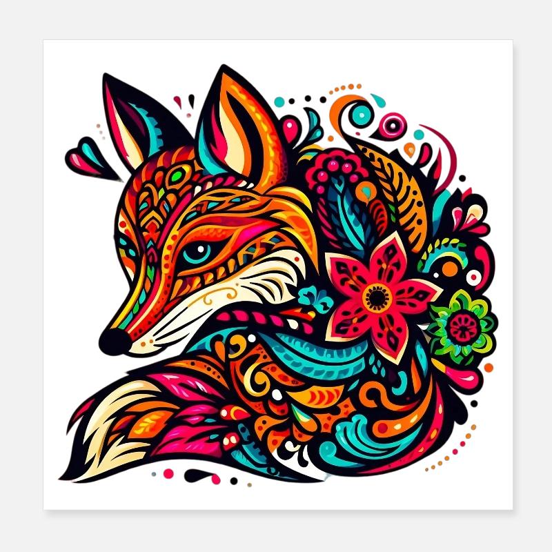 Renard Poster 20 x 20 cm