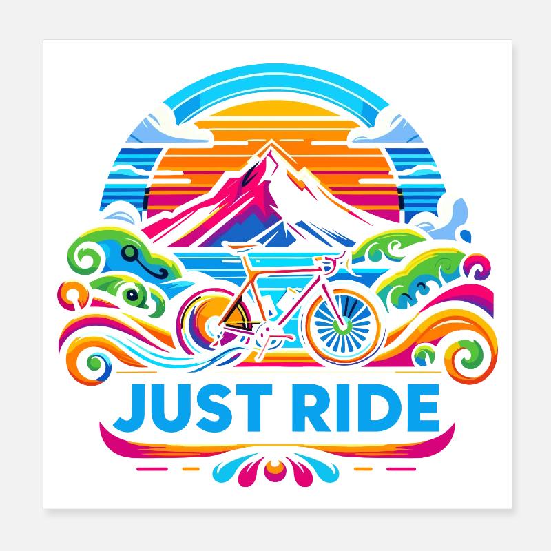 Just Ride Fahrrad - Just Ride Poster 20x20 cm