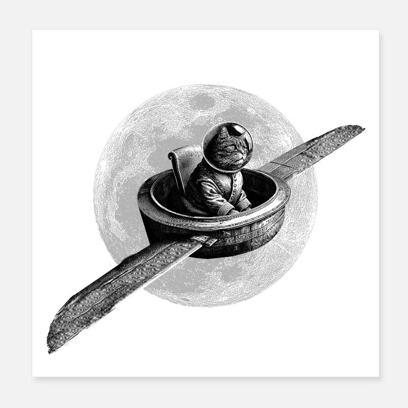 True Moon Love - Chat volant Poster 20 x 20 cm