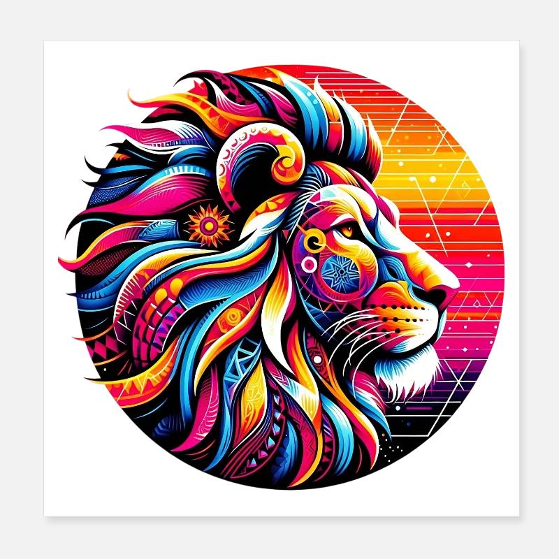 Löwe Poster 20x20 cm