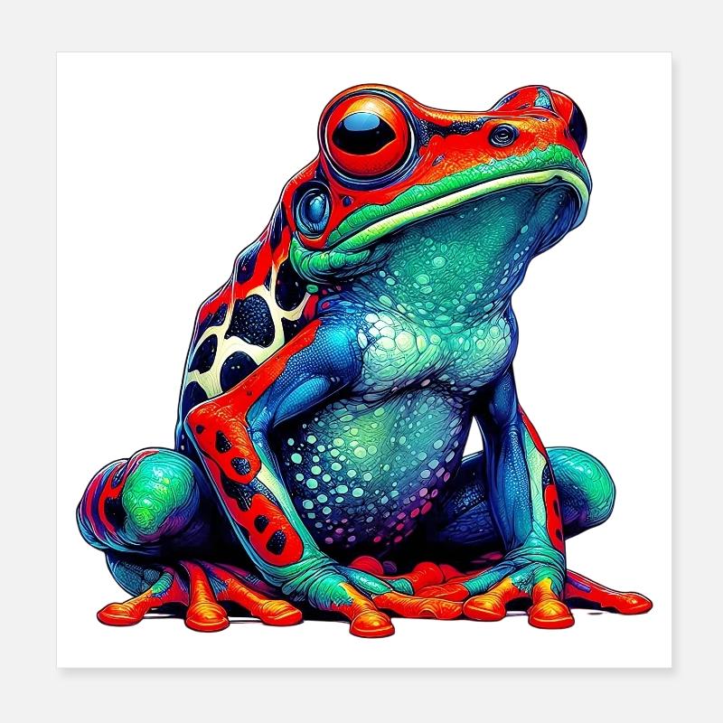 Frog Poster 8" x 8" (20x20 cm)