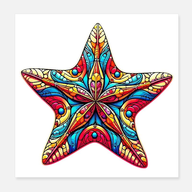 Seestern Poster 20x20 cm