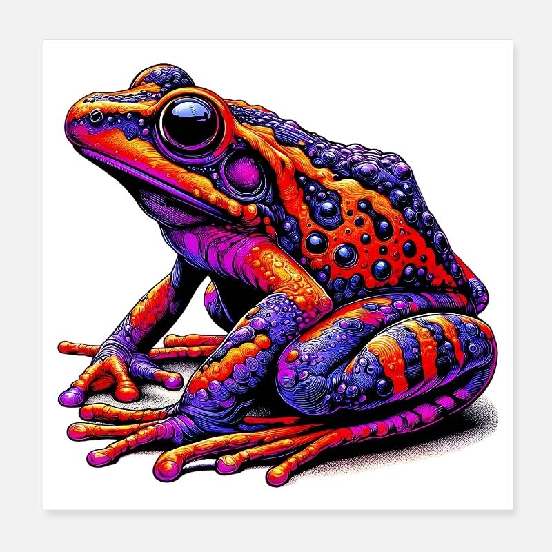 Frog Poster 8" x 8" (20x20 cm)