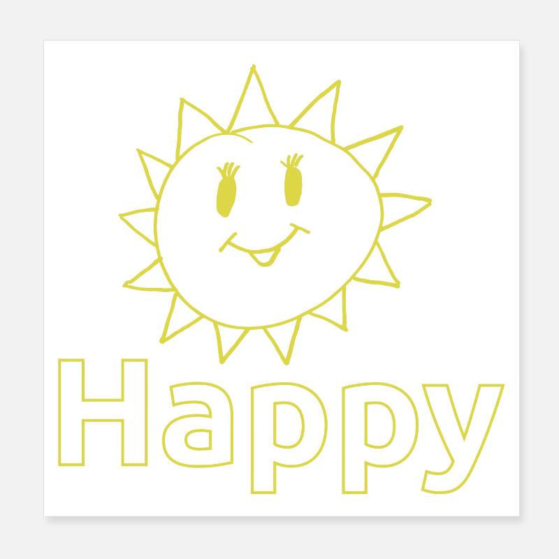 Happy Sonne Poster 20x20 cm