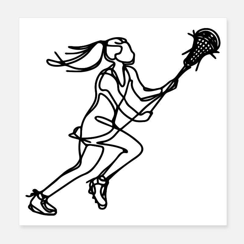 Lacrosse Mädchen Poster 20x20 cm