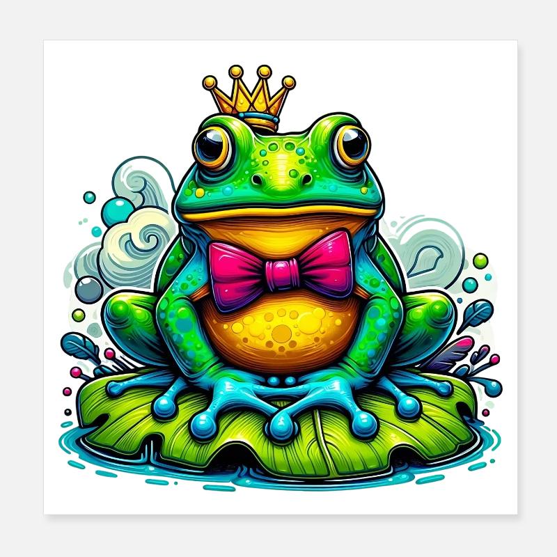 Frosch mit der Königskrone Poster 20x20 cm