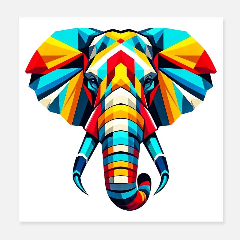 Éléphant Pop Art Poster 20 x 20 cm
