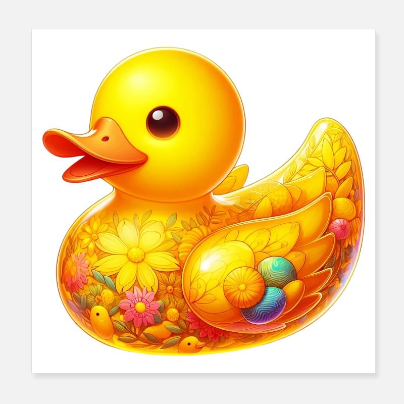 Duckling Duck Duck Poster 8" x 8" (20x20 cm)